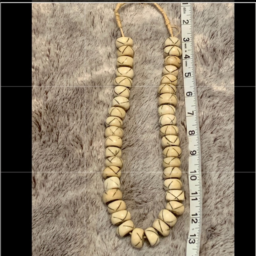 (1) Large Full Strand Vintage Bone Beads Necklace - Picture 5 of 7